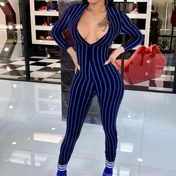 

Sexy Onesie Pajamas Short Jumpsuit Sleepwear Long Romper Bodycon Adult Women Striped Print Bodysuit Sexy Lingerie Underwear