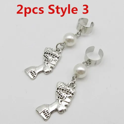 2pcs Style 3 2 шт./упак. Регулируемый разных 6 видов стилей подвески, подвязанные лентой, с объемной волной, дредлоки, для увеличения объема, бусины зажимы манжеты ювелирные изделия женские аксессуары для волос - Цвет: 2pcs Style 3