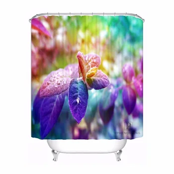 

Custom Colorful Rainbow Fabric Bath Screens Curtain Bathroom Mildewproof Waterproof Polyester Shower Curtain#180417-02-97