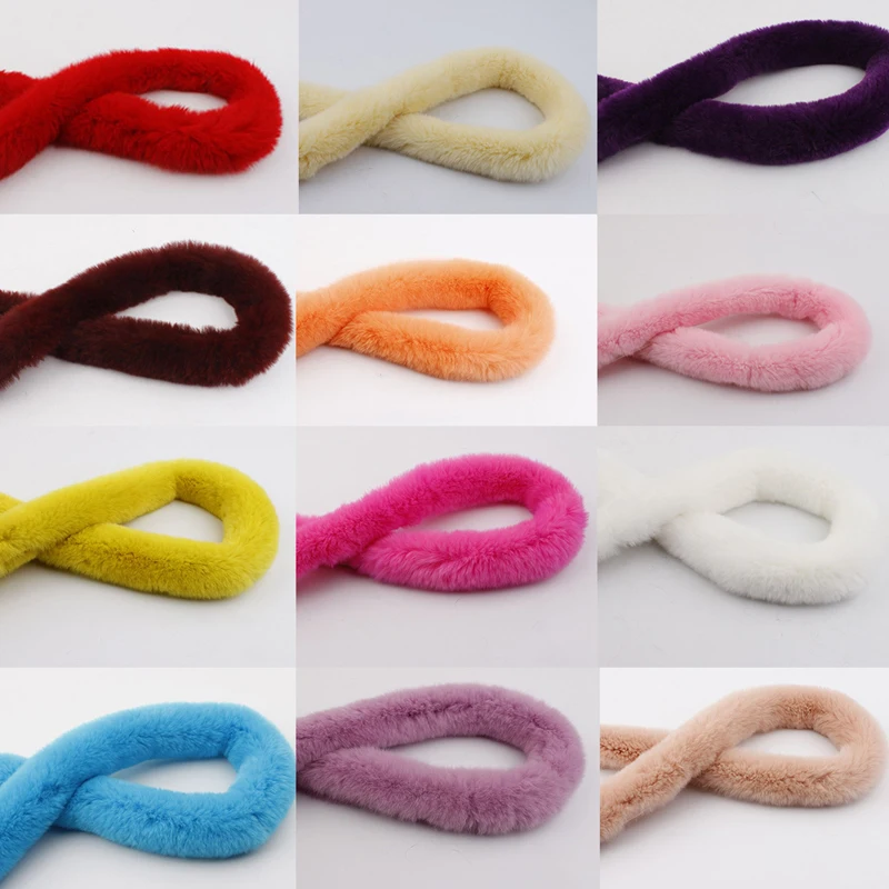 Thickened Artificial Rabbit Fur Trim Clothes Accessory Faux Fur Strips For Sweater Coat Hood Hat DIY Fluffy Garment Materials 5m fur fabric