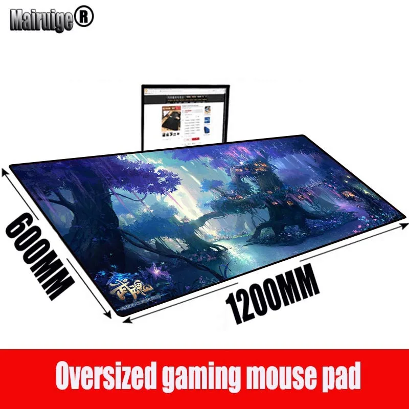 

MRGBEST Fantasy Landscape Flower Large Gaming Mouse Pad Lock Edge Mouse Mat for Laptop Computer Keyboard Pad Desk Pad XL XXL