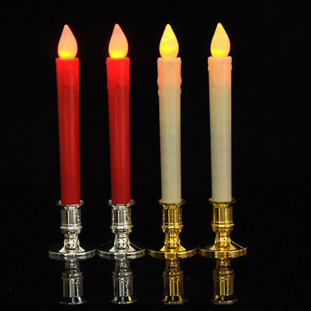 Wedding LED Candles Pillar Tea Light Church Candles Stand Battery