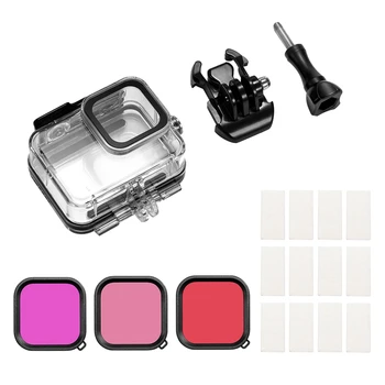 

Waterproof Housing Protective Case for GoPro Hero 8 Black Camera Underwater Diving Full Cover Case with Lens Filter Adapter Base