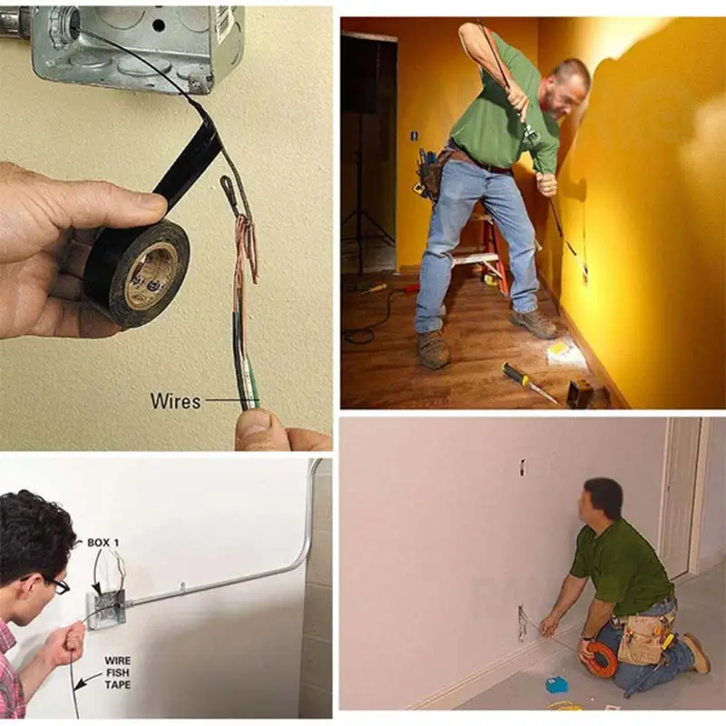 20/30M Fiberglass Fish Tape Reel Puller Flexible Nylon Conduit Conduit