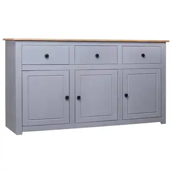 

vidaXL Sideboard Grey 135x40x80 cm Solid Pinewood Panama Range