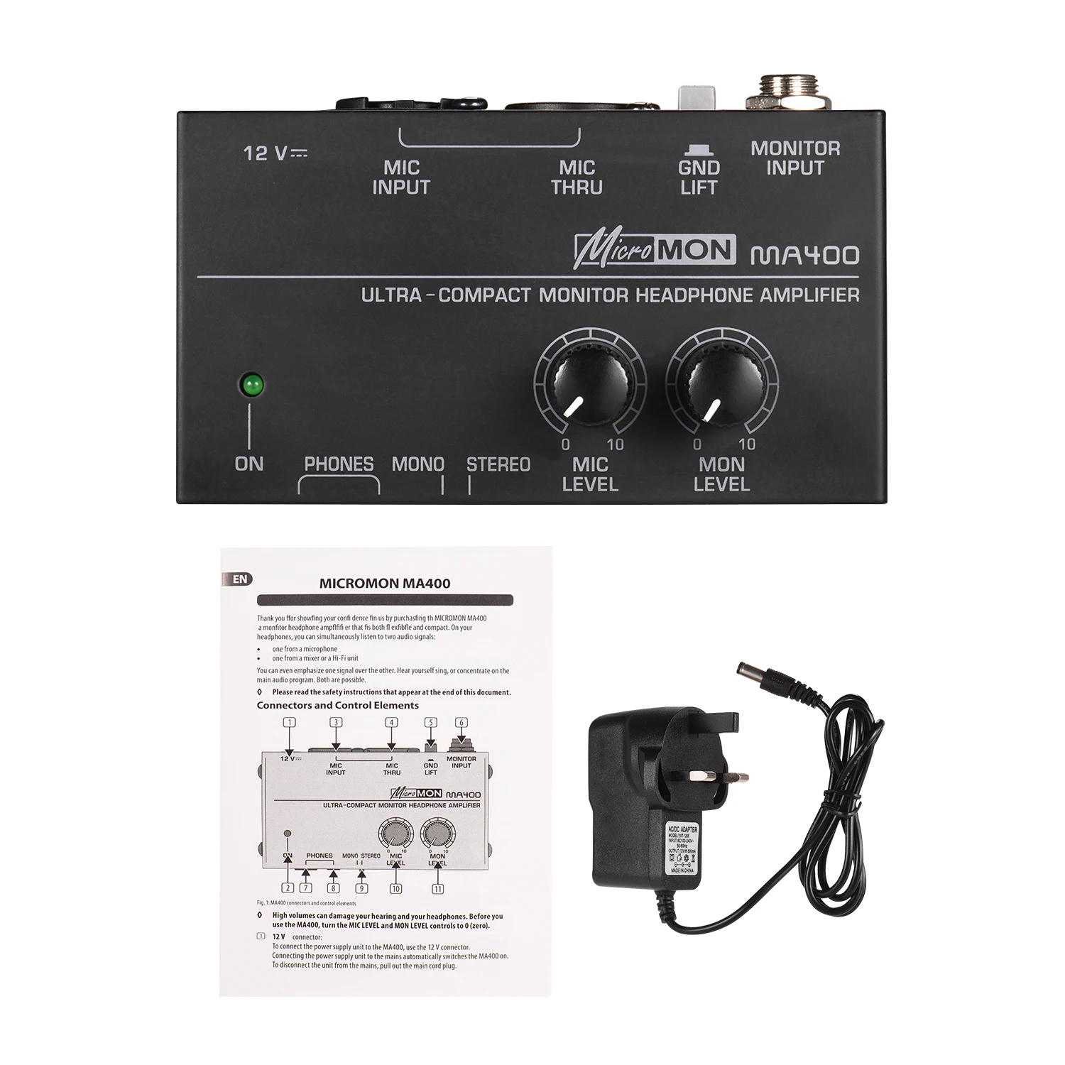 Behringer MicroMON MA400 Monitor Headphone Amplifier Bundle, 40 OFF
