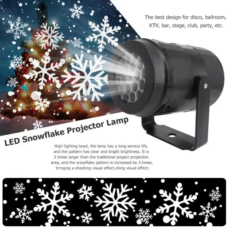 Рождественский светодиодный светильник для проектора в виде снежинки, вечерние лампы для дома и отдыха, светильник для проектора в виде снежинки, Рождественское украшение