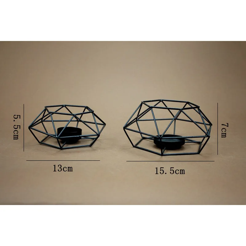 Retro Iron Candle Holder Black Metal Lantern Candlestick Wedding Party Decor SP99