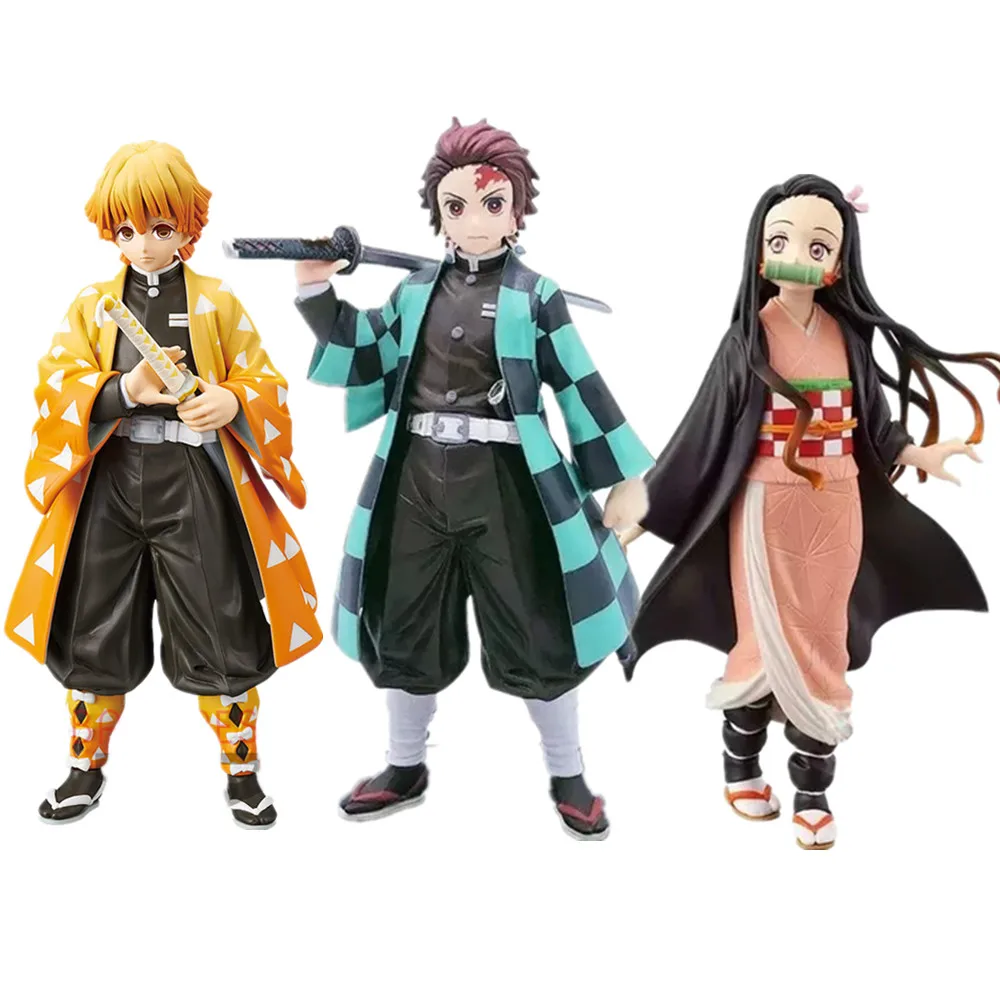 Demon Slayer Kimetsu no Yaiba Kamado Tanjirou Nezuko Zenitsu Action Figure Toys Anime Collectible Brinquedos Kimetsu no Yaiba