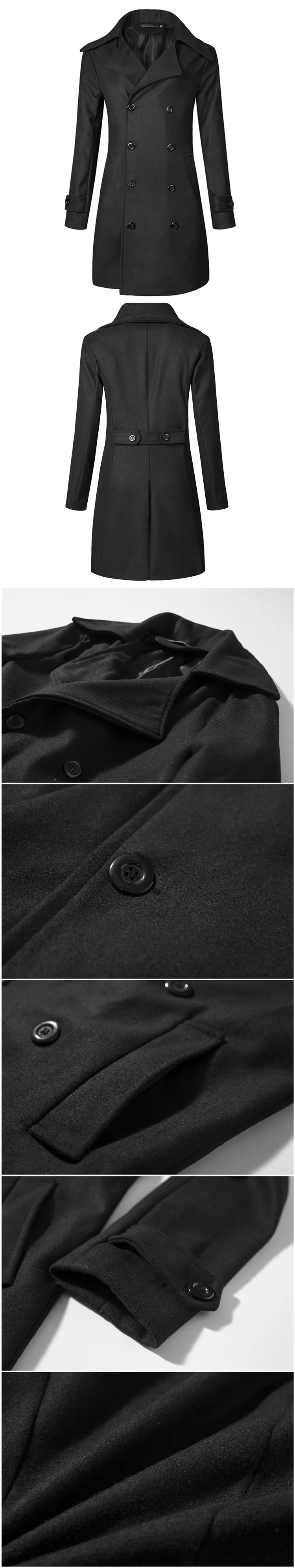MEN'S Duster, Новое Стильное зимнее корейское стильное пальто средней длины для студентов, толстая Тонкая Красивая шерстяная куртка 68