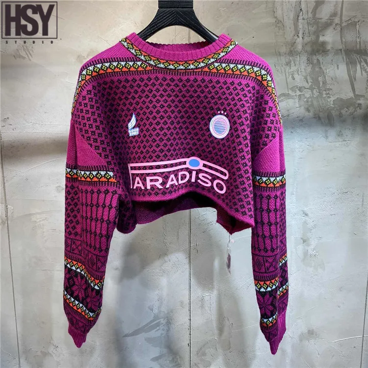 【HSY】2019 Осень Зима Новый женский Ретро буквенный принт Джокер офсетная печать