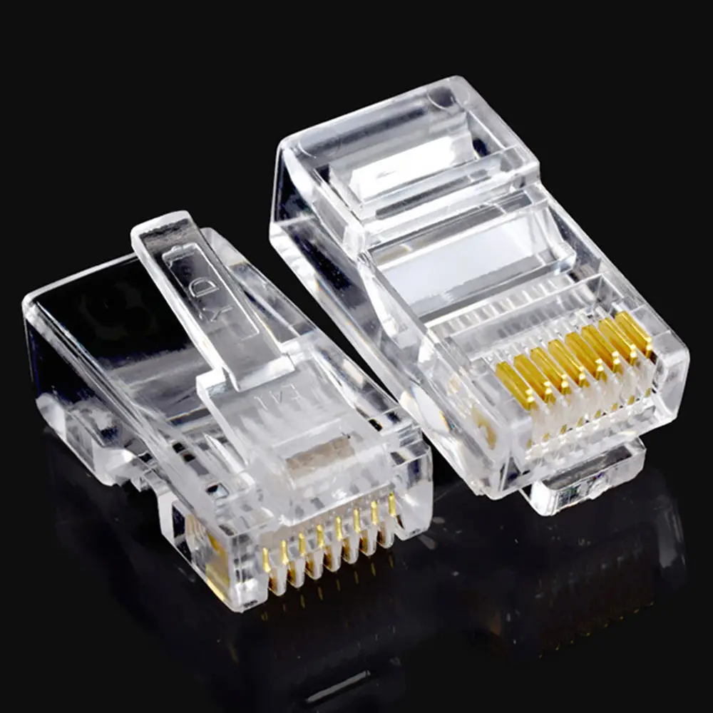 

25Pcs Gold plated RJ45 Net Network Modular Plug Cat5 CAT5e Connector lsDcbss New X6HA