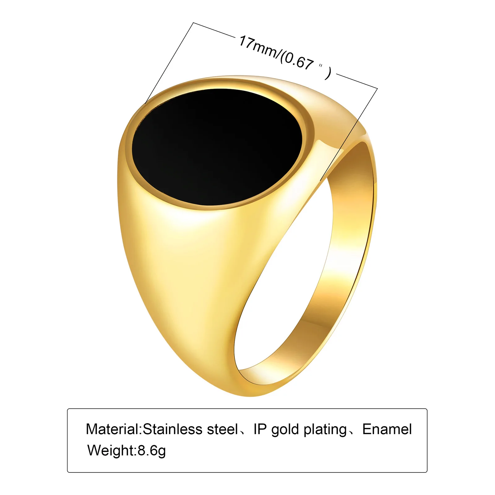 Signet Ring Signet Ring In Stainless Steel Gold Plating For Men Jewelry Fashion Round Rings Gift To Teens