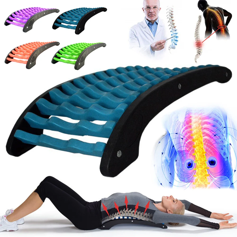 

Back Stretcher Spine Deck and Upper Back Support Pain Relief Lumbar Back Massager Stretcher Fitness for Home Office Car