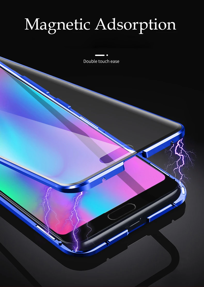 Встроенный Магнитный чехол стеклянный магнит Адсорбция чехол для huawei Honor 10i Honor V10 Передняя и задняя стеклянная крышка чехол Honor 10