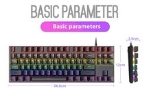 

New Real Mechanical Wired Gaming Mechanical Keyboard RGB Mix Backlit Keyboard 87 Anti-ghosting For Game Laptop PC Russian US