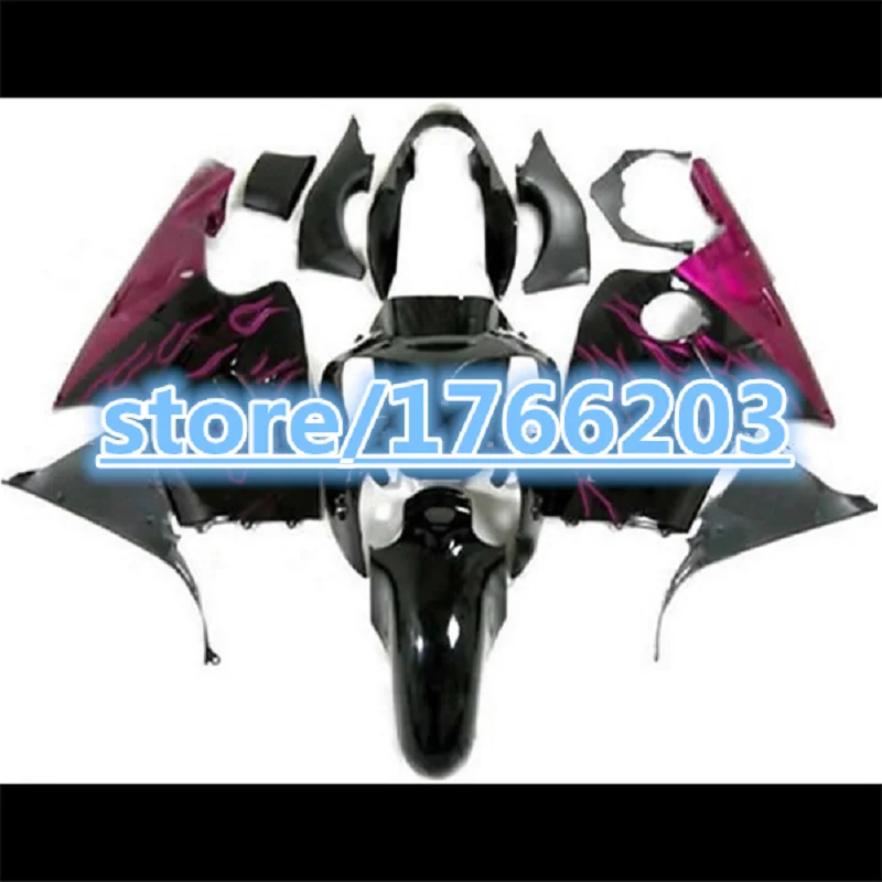 НОВЫЕ комплекты обтекателей фиолетового пламени черного цвета для KAWASAKI NINJA ZX12R