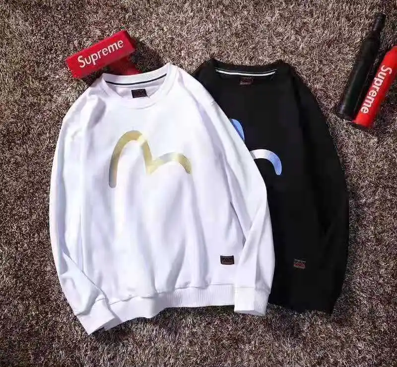 Evisu Мужской Повседневный свитер с круглым вырезом теплая дышащая Модная