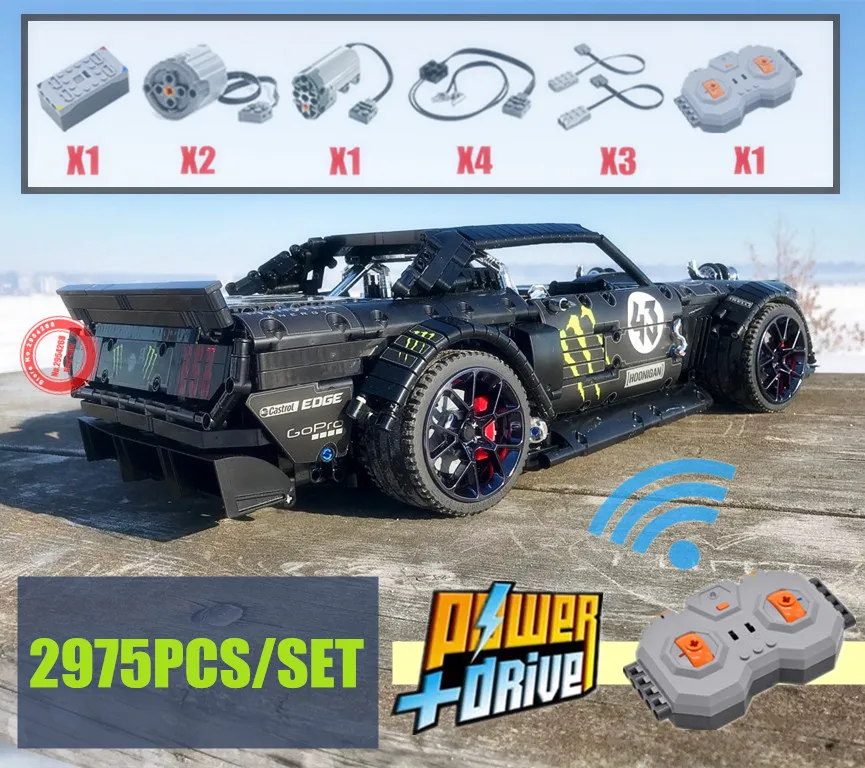 Новый 1965 Ford Mustang Hoonicorn гоночный автомобиль подходит для Technic MOC 22970 20102 строительный