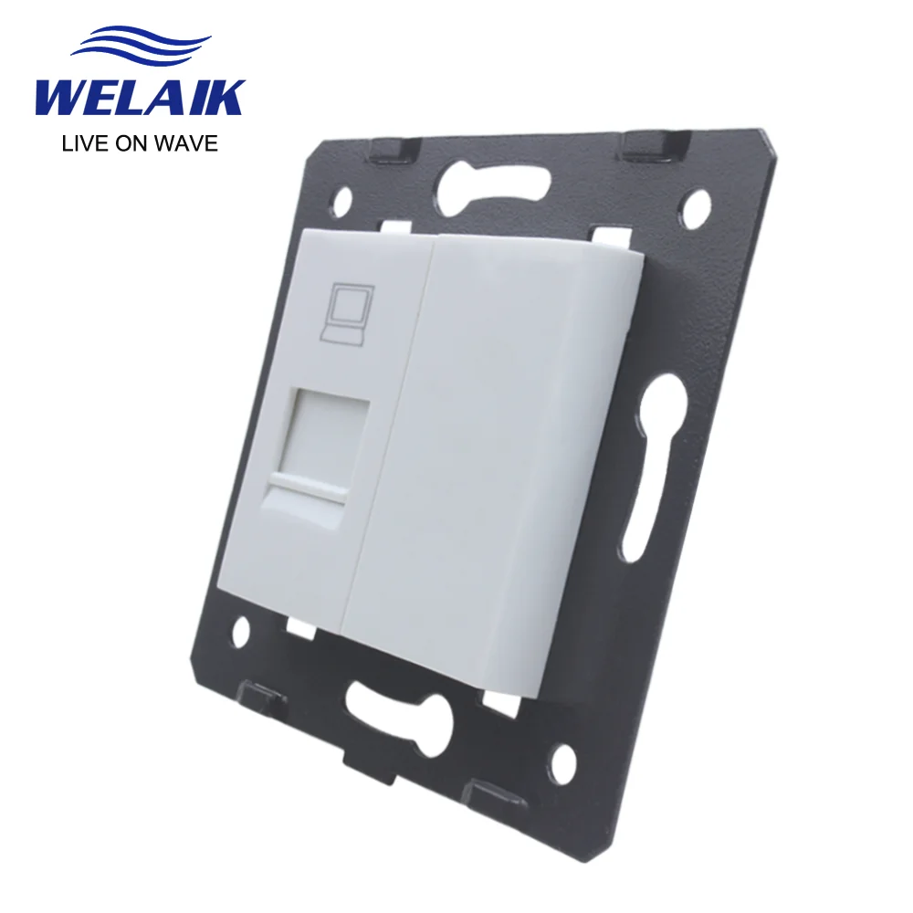 Electrical Power Socket Electrical Sockets WELAIK EU Standard Internet RJ45 CAT6 Computer Wall Socket Parts