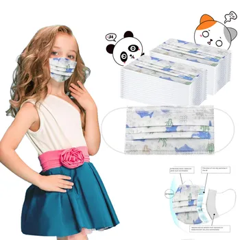 

Kids Face Mask Disposable Boy And Girl Printed Fabric Facial Mask For Children 3-layer Protective Mascarilla Reutilizable#YL5