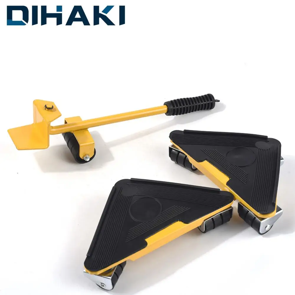 

Furniture Transport Roller Set 4 Corner Movers and 1 Lifting Bar Showcase Moving Tool Heavy Furniture Trolley