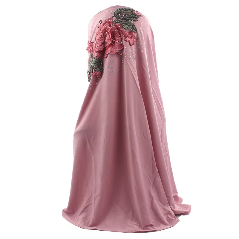 Женский Мусульманский Исламский хиджаб шарф вышивка цветок платок готов носить