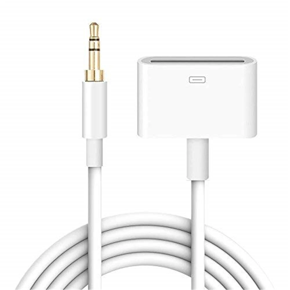

30 Pin Dock Connector Female to 3.5mm Male Jack Car Stereo Auxiliary AUX Line Out Audio Cable Lead for Apple iPod iPhone iPad 1m
