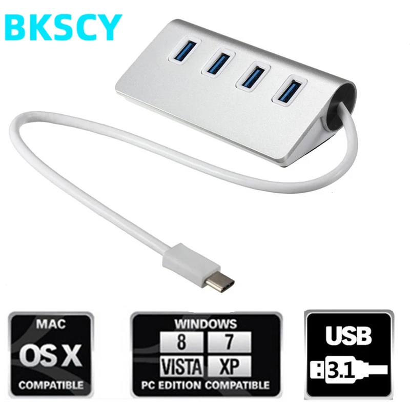 

BKSCY USB C HUB USB 3.0 4 port Type C HUB Splitter For Macbook Pro Air Multiple Port USB-C Type-C USB HAB Adapter