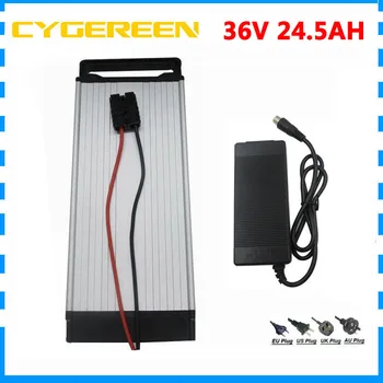 

1000W 36V 24AH Electric Bike lithium battery 36V 24.5AH Rear rack battery Use for samsung 3500mah cell BMS 42V 2A charger
