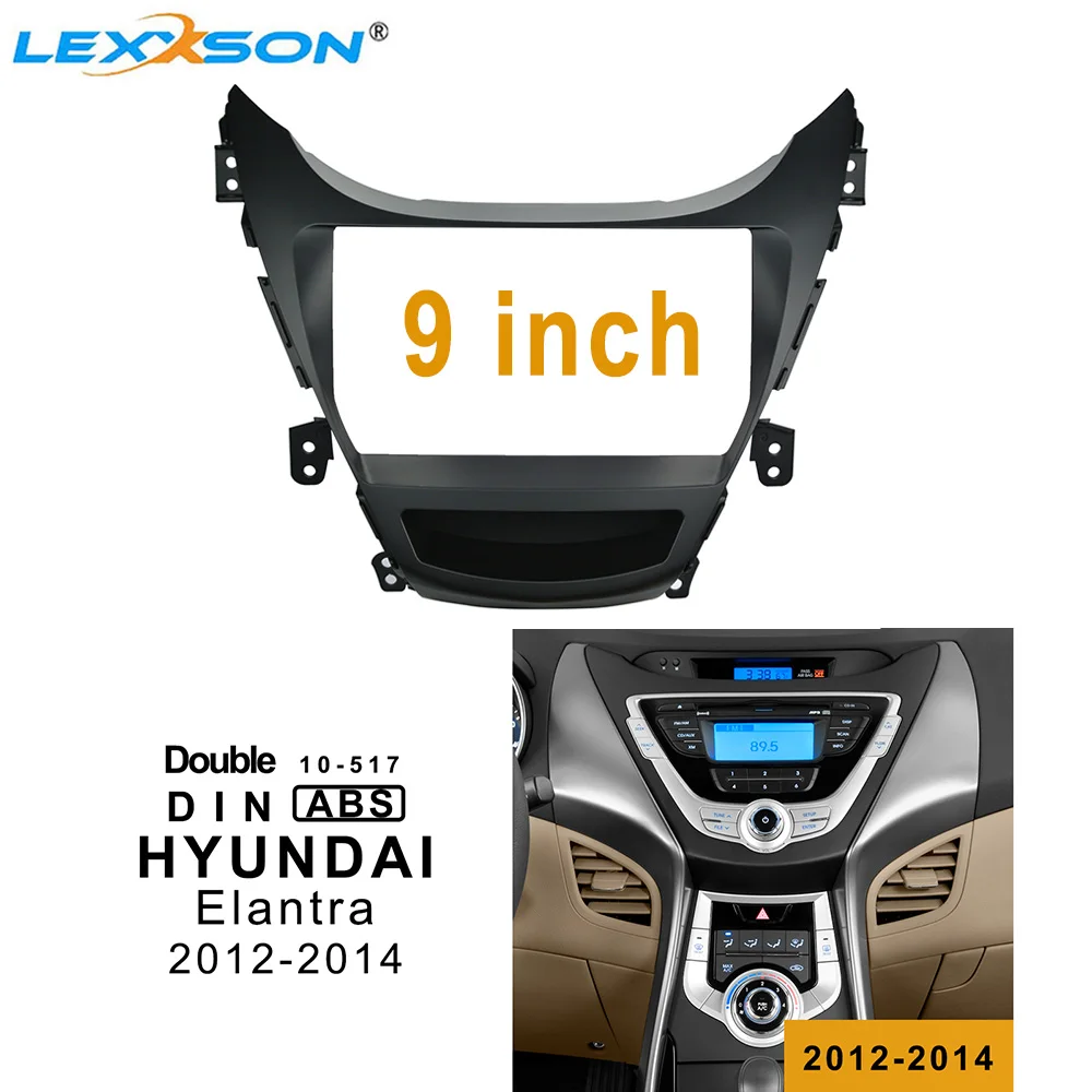 

9 inch Car Radio Fascia Trim Kit for HYUNDAI Elantra 2012 - 2015 Double Din DVD Fascia Audio Fitting Adaptor Facia Panel In-dash