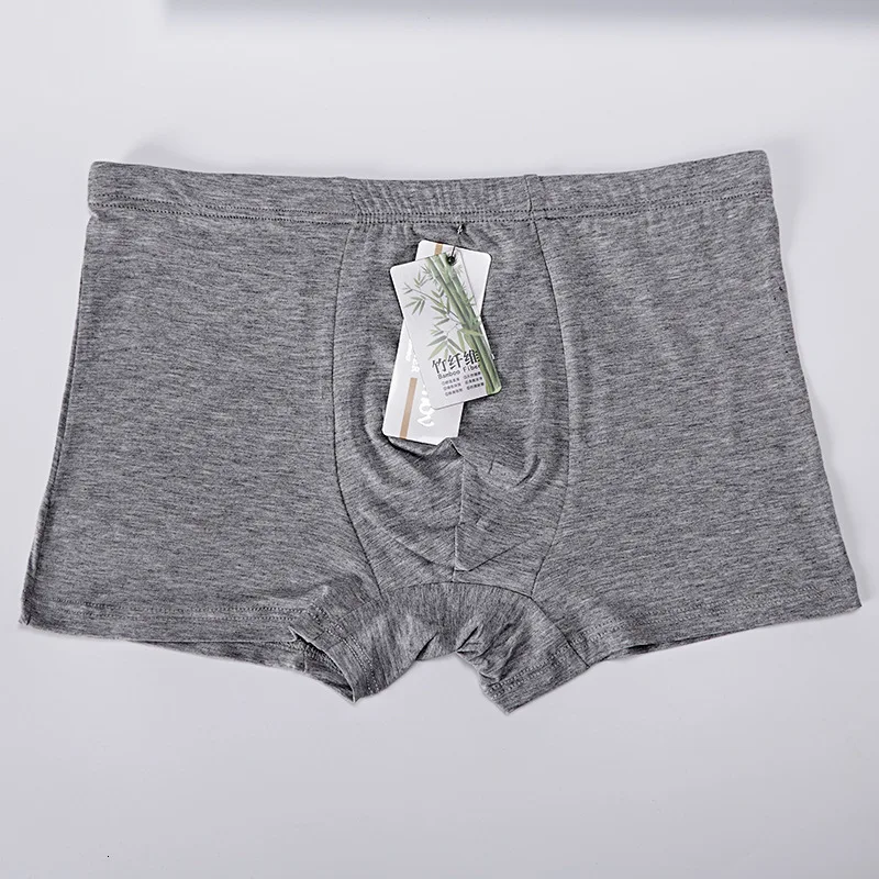 2 pic Grey 4XL 6XL, большие размеры, мужские трусы-боксеры, 95% бамбуковое волокно, нижнее белье для мужчин, свободные, дышащие, одноцветные, черные, мужские трусы-боксеры, брендовые, мягкие - Цвет: 2 pic Grey