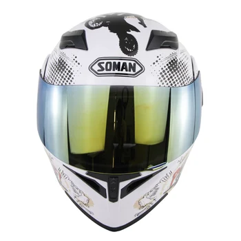 

Original Flip up Dual Visors Helmets Dot/GB Approved Soman SM-X5 Full Face Motorcycle Helmet+K5 Multi Lenscasco capacete moto