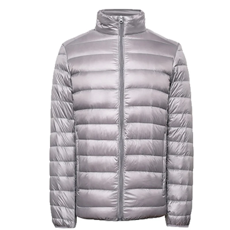 Пуховик мужские Ультра-легкие 90% белые куртки на утином пуху повседневное портативное зимнее пальто для мужчин пуховые парки плюс размер 5XL 6XL 7XL