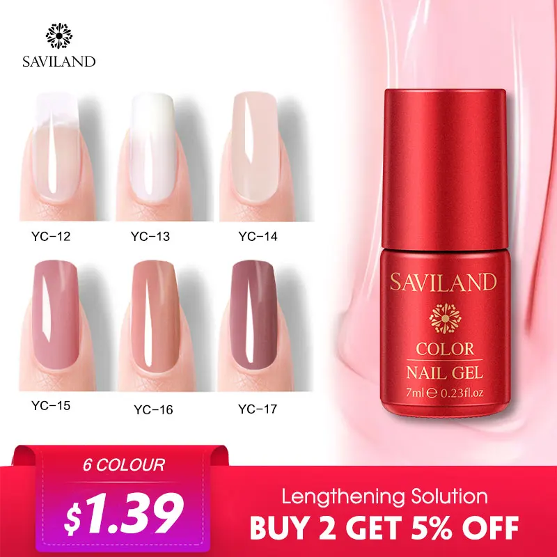 

SAVILAND 3D Poly Gel Solution Hybrid Paints Acrylic Extension Gel Varnish Quick Building Gel Nail Polish Clear Pink Nail Art