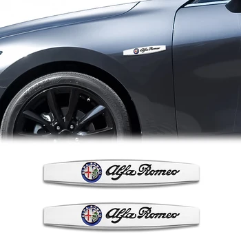 

2PCS 3D Car Metal Sticker Auto Emblem Badge Decal For Alfa Romeo Giulietta Spider GT Giulia Mito 147 156 159 Car Accessories