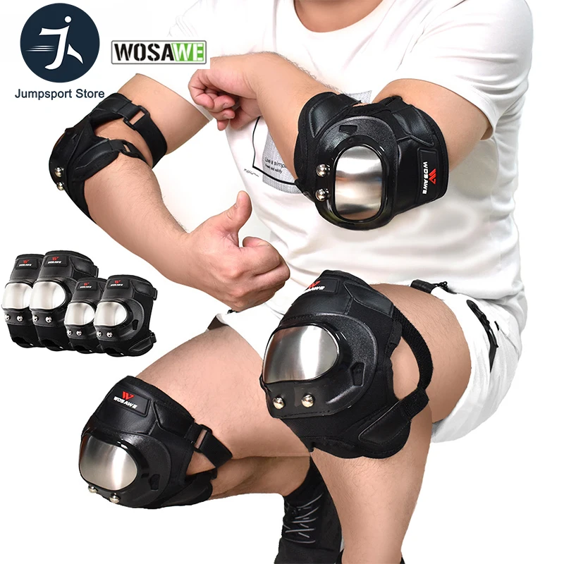 

WOSAWE Motorcycle Knee Pads Elbow Pads Set Skateboard Riding Motocross Armor Bike Cycling Knee Brace Protector Protective Gear