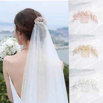 

Bridal Wedding Crystal Hair Accessories Clips comb Pearls pins Grip Diamante Headdress Sombreros de novia Copricapo da sposa