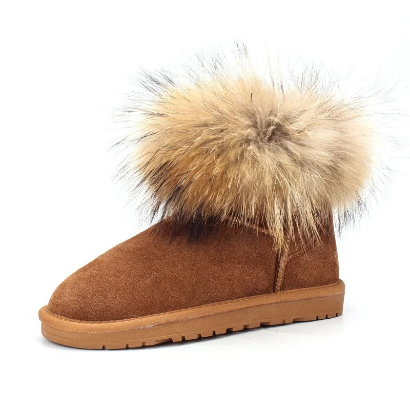 

Winter Boots Short Cow Suede Sexy Hairy Women Snow Ankle for Faux Slim s Fashion 2019