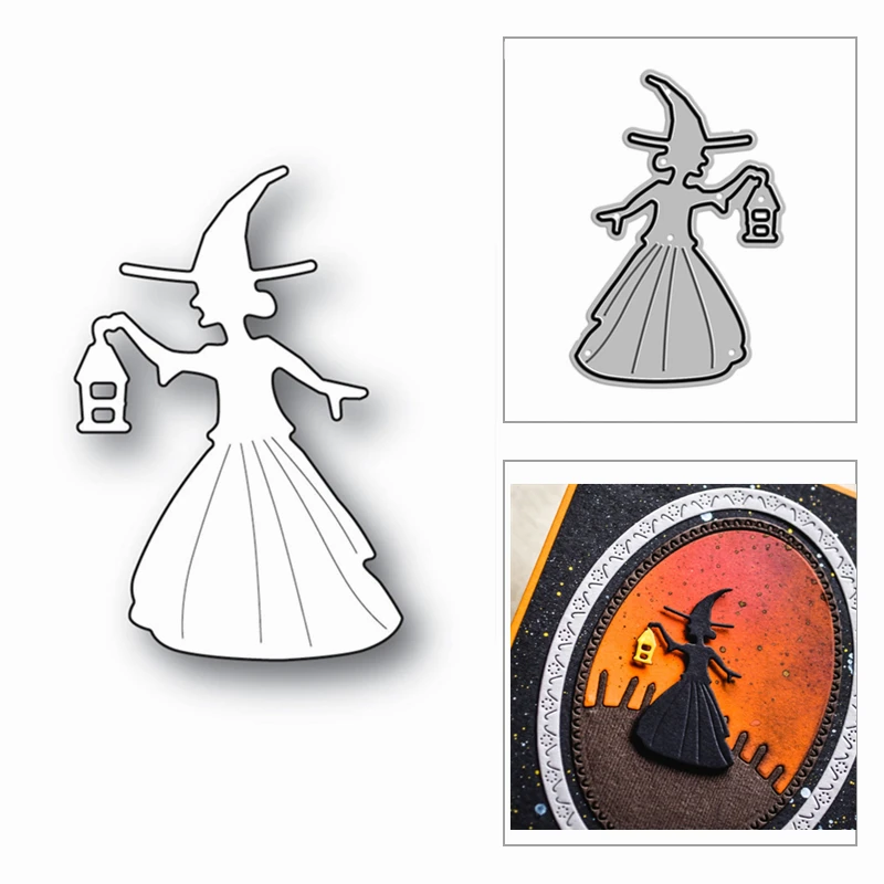 New Halloween Witch Hat Lamp 2020 Metal Cutting Dies for DIY Scrapbooking and Card Making Decorative Embossing Craft No Stamps | Дом и сад
