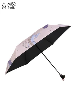 

Laides Parasol UV Protection Mini Pocket Sun Umbrella Cat Head Uv Protection Capsule Creative Black Coating Umbrella Japanese
