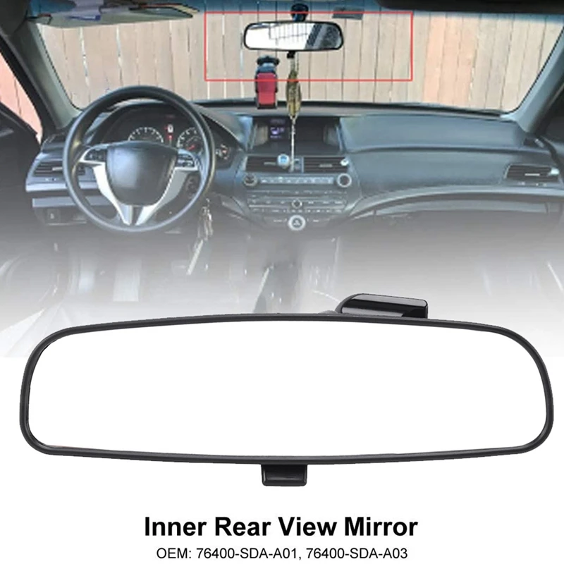 Black Interior Rear View Mirror For Honda Accord Civic Insight 76400