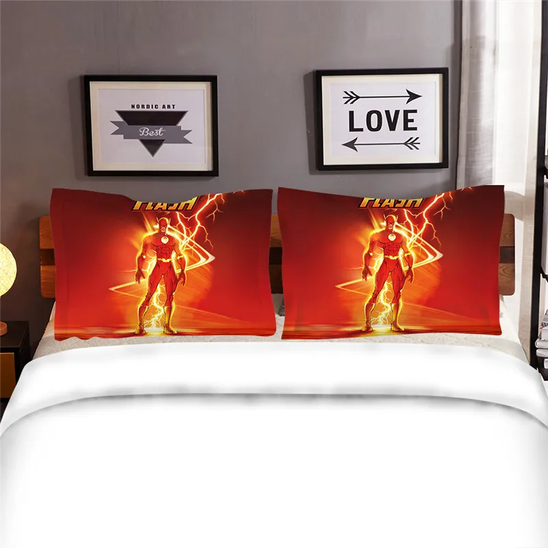 The Flash DC Superhero Cool Pattern Soft Bedding set Bedclothes Include Duvet Cover Pillowcase Print Home Textile Bed Linens