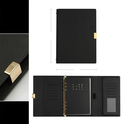 A5/6 роскошный дизайн, школьные офисные блокноты, канцелярские принадлежности, утолщенный блокнот для встреч, милый дневник для записей, блокнот Bullet Journal - Цвет: Black