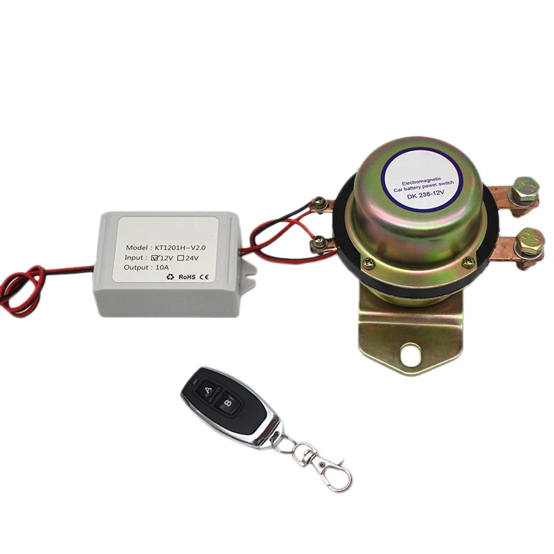 

12V Car Vehicle Power Boat Battery Electromagnetic Circuit Breaker, DC 12V Electromechanical Solenoid Power Switch + One Button