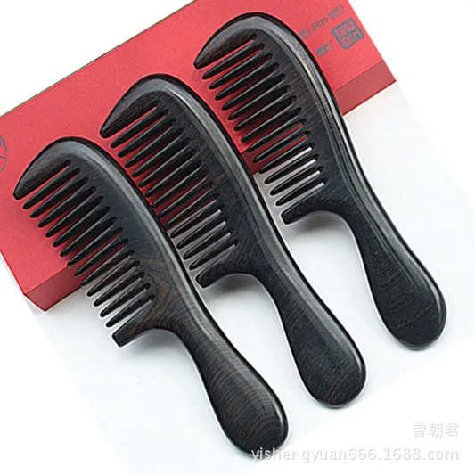 

Natural Ebony Comb Genuine Product wu mu shu Anti-static Massage Top Grade Gift Box Gift Presents for Elders Life Luck