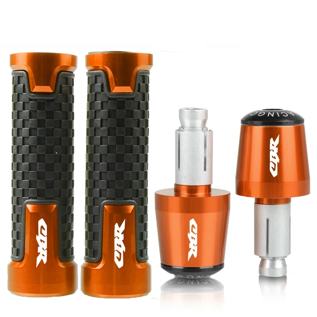For Honda CBR 600 400 900 650 150 125 300 500 929 954 1000 250 R/RR/F/XX Motorcycle 22mm Handle grips handlebar grip ends Plug orange orange black