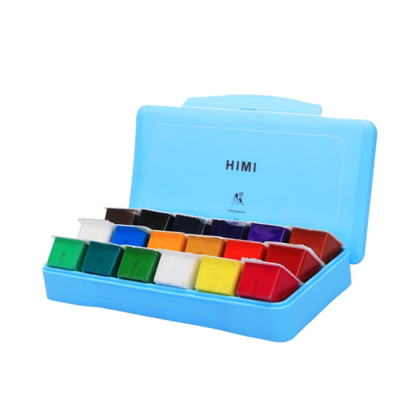 

18 Colors 30ml Suitable for Students HIMI Millia Children's Painting Jelly Gouache Paint Children's Beginners Portable Paint Set