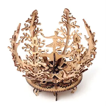 

DIY 3D Wooden Mechanical Puzzle Dancer Flower Model Building Kits Adult Children