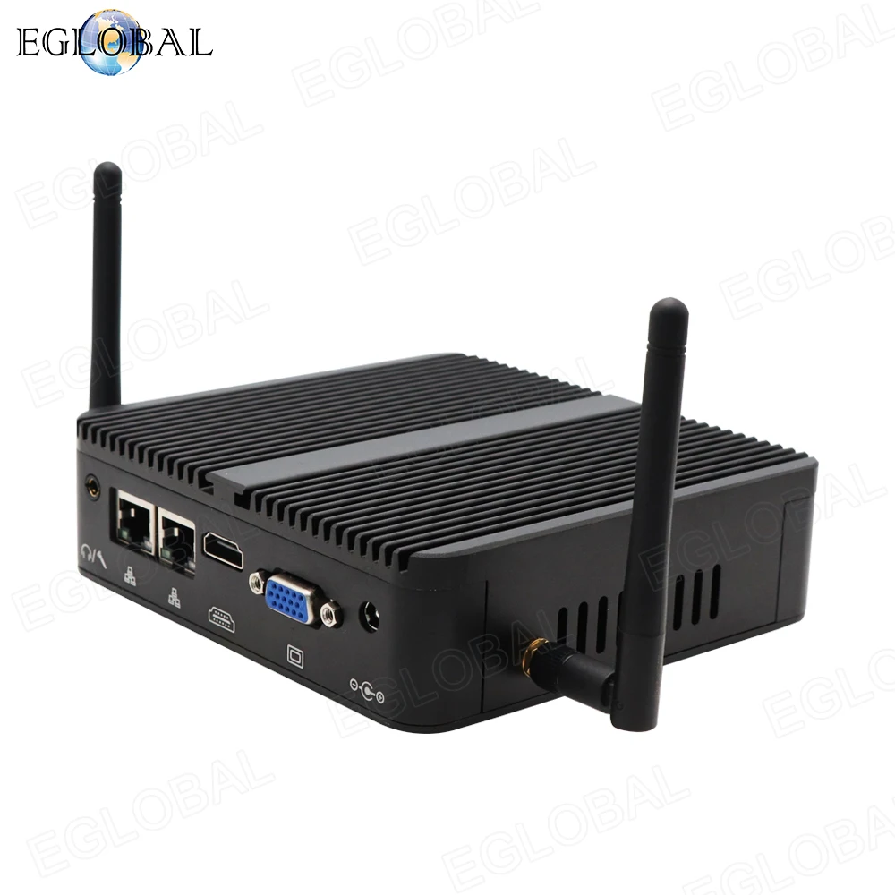 Процессор Eglobal Fanless мини ПК Intel Celeron J4125 2LAN 2COM HD VGA карманный компьютер Windows 10 HTPC